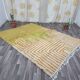 Handmade natural wool rug with colourful patterns, size 140/260 cm.
