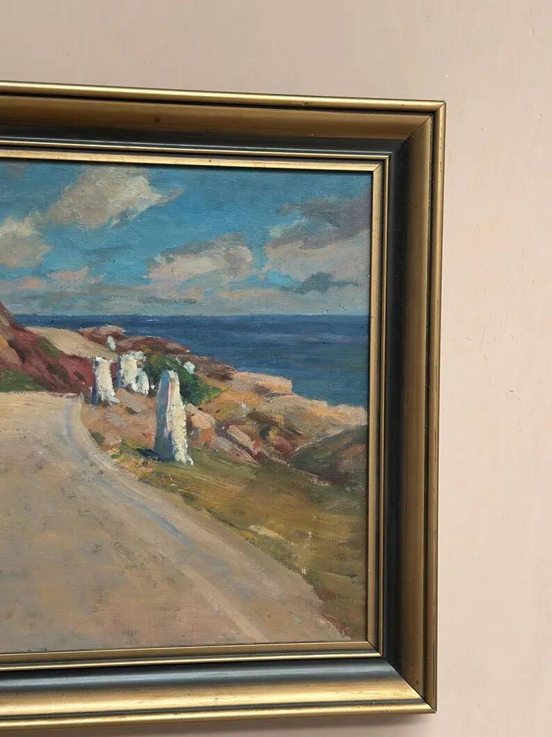Original Swedish Oil on Canvas – “The Way” by Aksel G Knůdsen – Signed, Vintage & Framed – 52 x 45 cm (24" x 20")