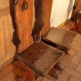 Lot of wooden mountain chairs, France 1950s