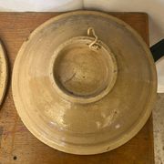 Pair of antique safi moroccan glazed terracotta dishes from the 50s