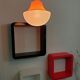 Vintage pendant lamp Orange and white - Vintage chandelier orange and white