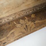 carved wooden shelf