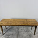 Old farmhouse table with tapered legs, late 19th to early 20th century.