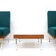Ensemble de 2 fauteuils et table basse/canapé modulable fabriqué dans les années 60