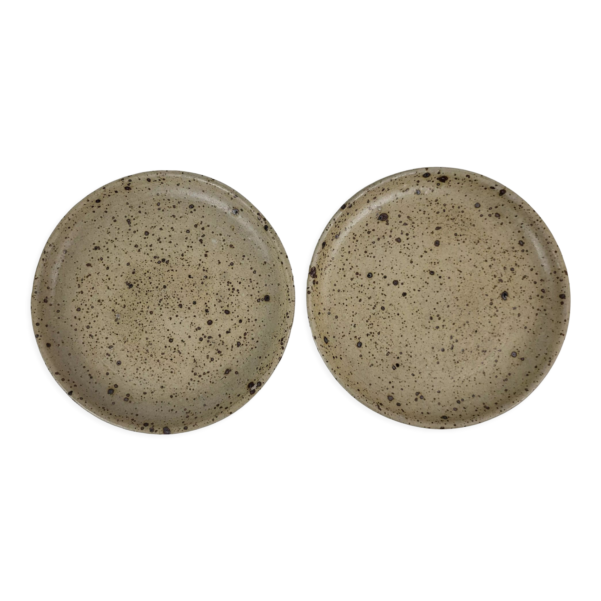 2 dishes in Puisaye pyrite stoneware