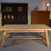 Table de ferme en pin brut brutaliste Georges Robert 1960's