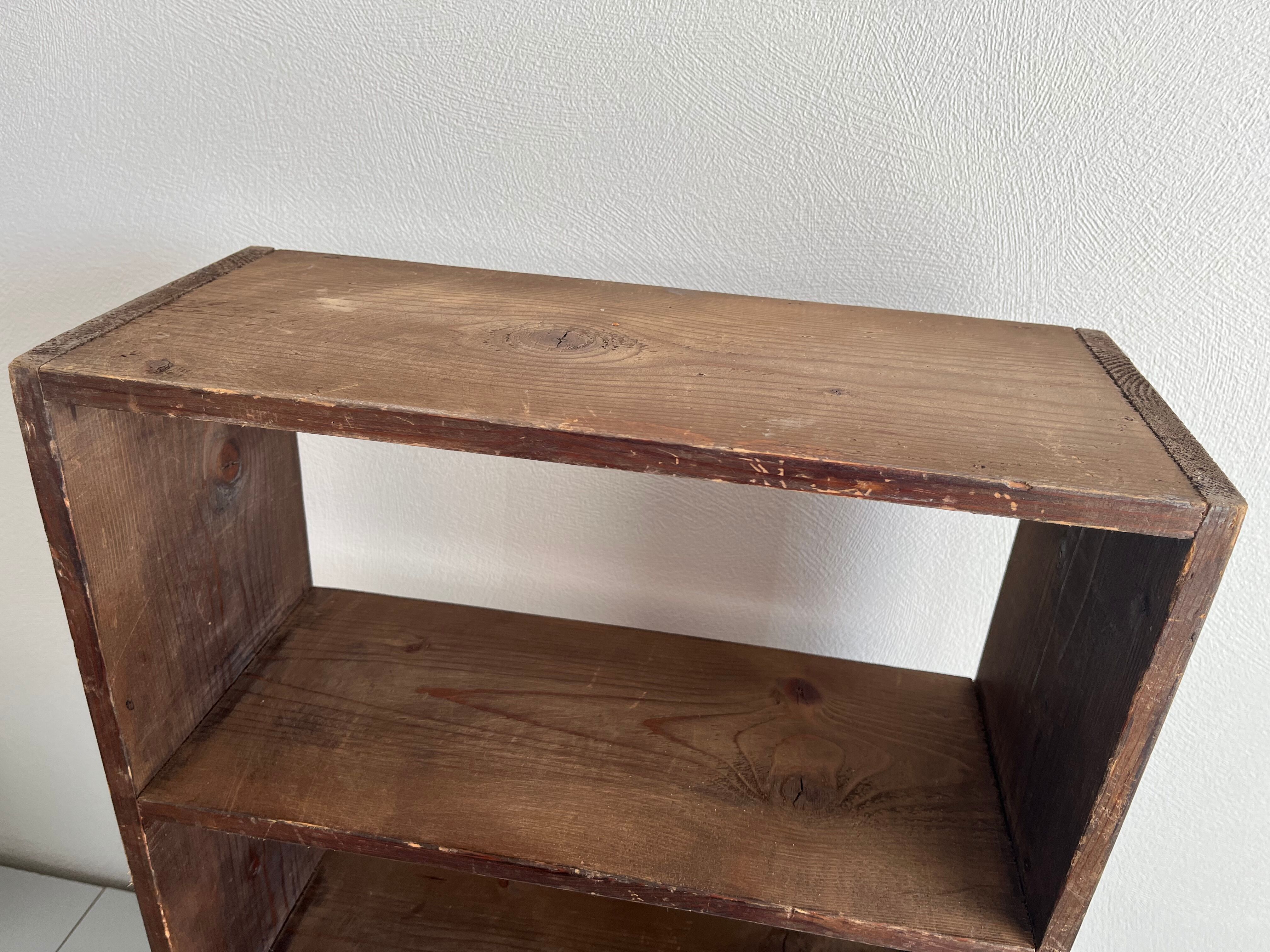 Patinated wood shelf