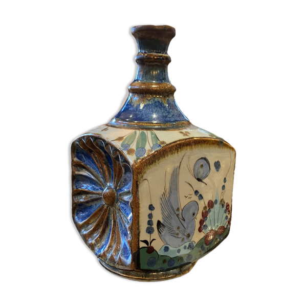 Bouteille tonala ken edwards en céramique polychrome