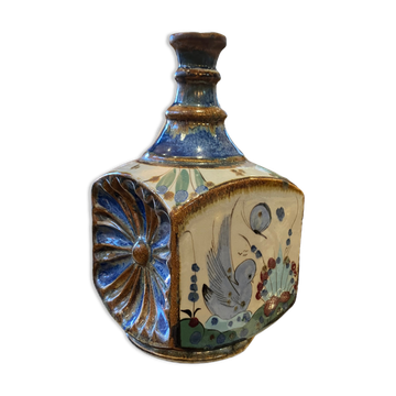 Tonala ken edwards bottle made of polychrome ceramic