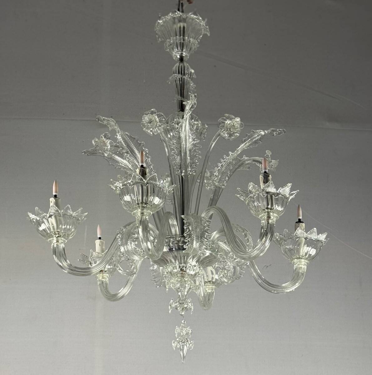 Venetian Murano glass chandelier, 6 light arms, circa 1930