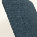 Fauteuil vintage scandinave bleu marin bouclé design moderne milieu siècle