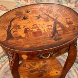 Coffee table in transition style marquetry