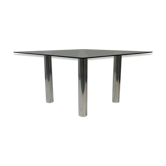 Brentano square glass dining table by Emaf Progetti for Zanotta Italy 1980s