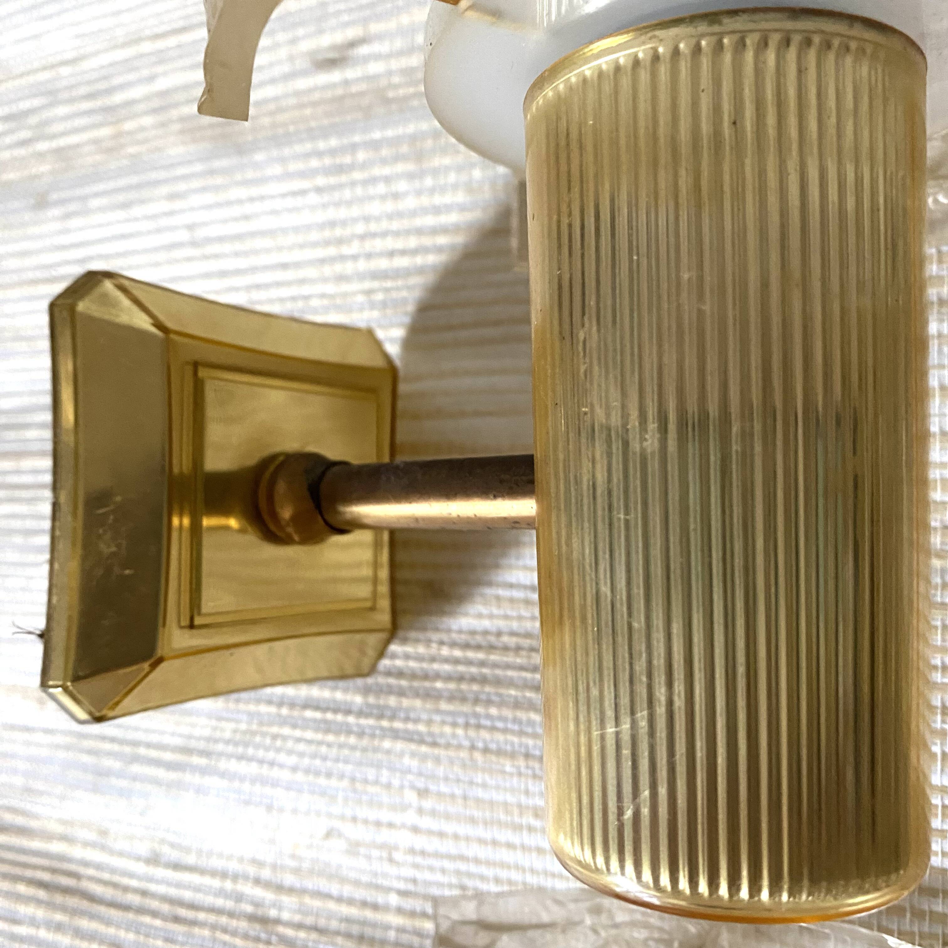 Set of 4 60s wall lights in champagne-colored resin