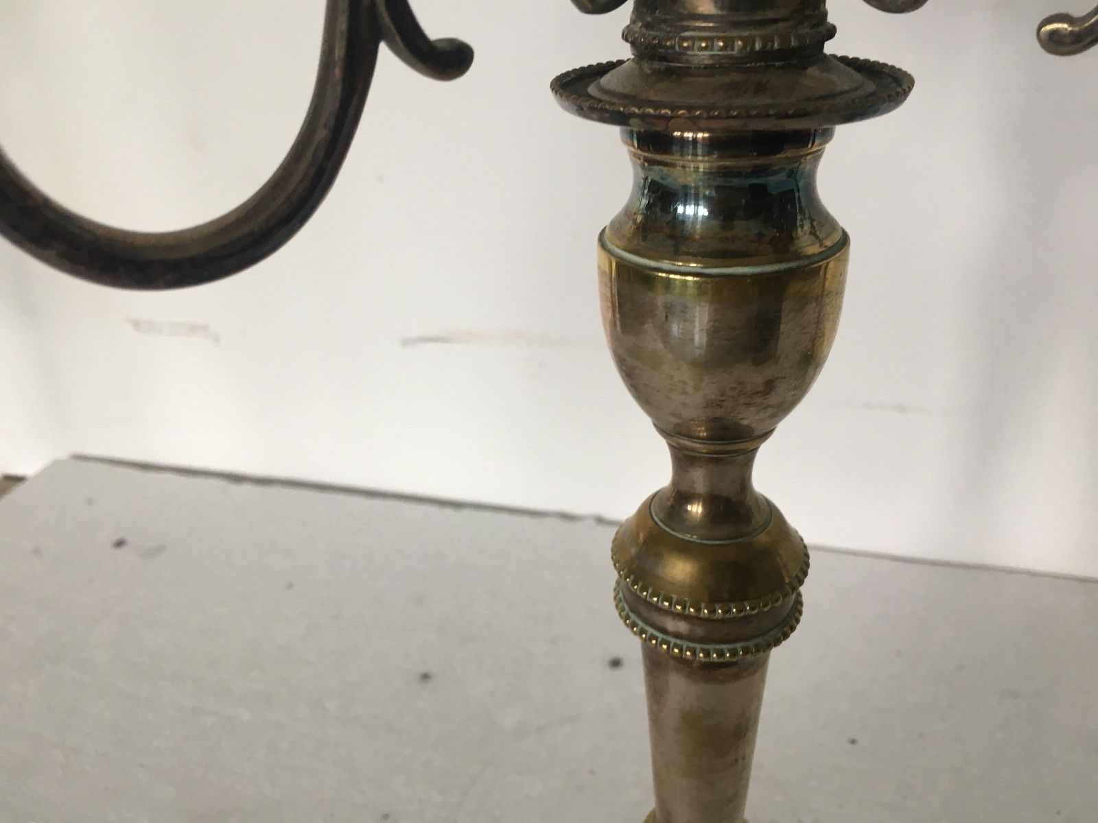 Pair of Louis XVI style in silver bronze candelabra