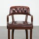 Dark brown cowhide Chesterfield dining/side/desk chair in English style