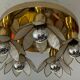 Vintage ceiling lamp in brass and mother-of-pearl 60s-70s