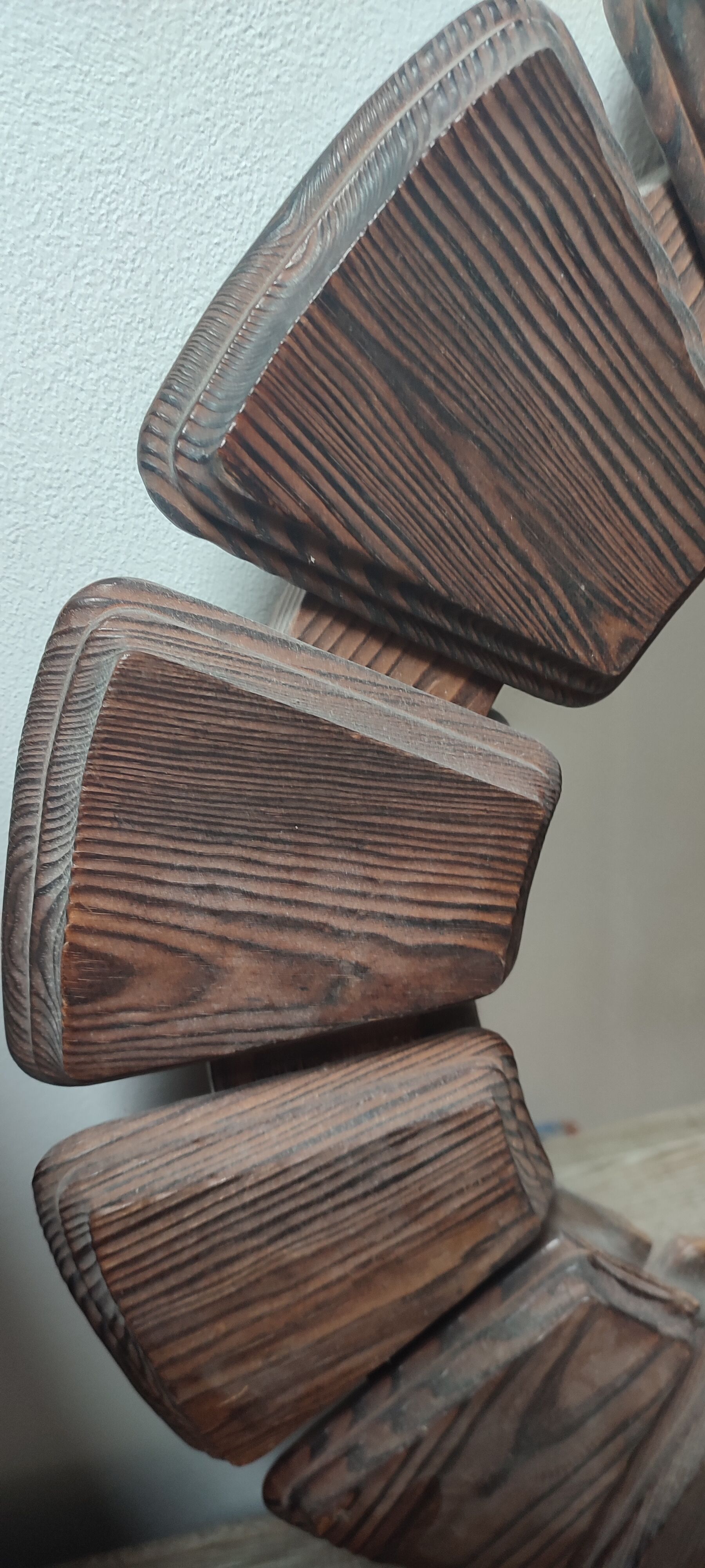 Wooden mirror 60s 52cm