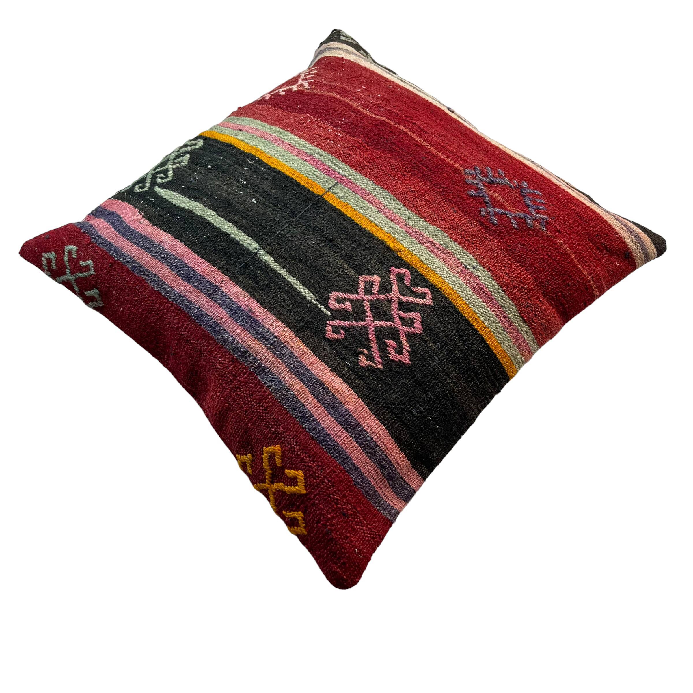 Housse de coussin Kilim turc vintage, 55 x 55 cm