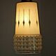 French vintage retro white & clear glass shade & gold metal ceiling light 3599