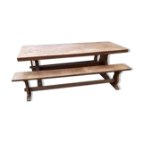 Farmhouse table and its 2 benches