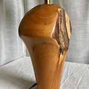 Lampe bois brutaliste vintage 1970-80 forme libre