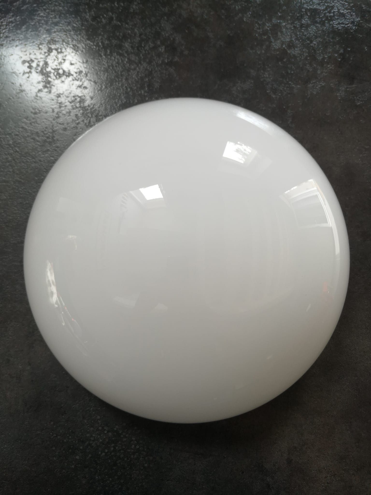 Lampshade old ceiling lamp half globe ball opaline industrial white vintage tbe ø 30 cm 2 lights