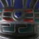 Masque Maya noir en terre cuite, années 70