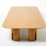 Very large coffee table maple brass Giovanni Offredi Saporiti 1980