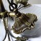 Vintage 1980s-90s Hollywood Regency Art Deco Bronze Mariner Seashell Chandelier
