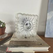 Vintage square wall lamp ceiling light with transparent glass flower.