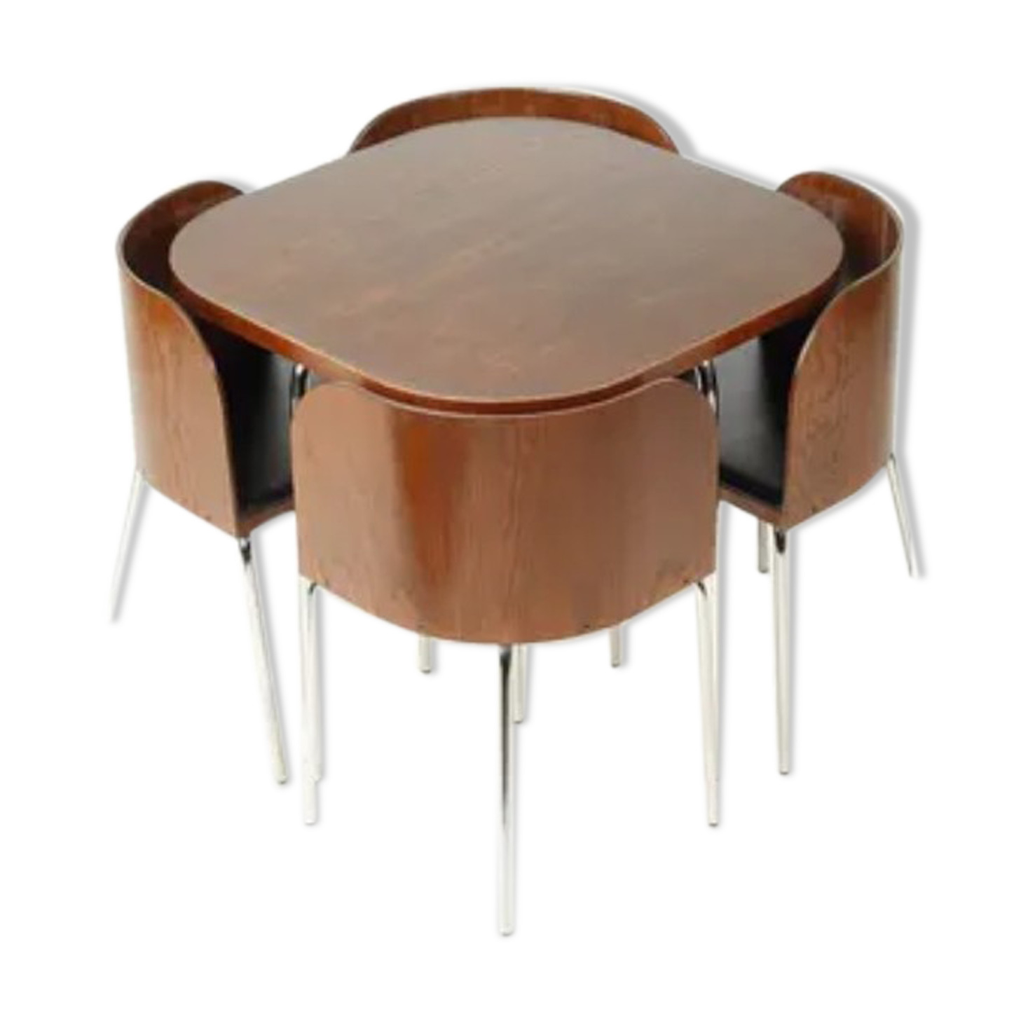 Compact dining area "fusion" table & 4 chairs