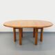 Table à manger ronde vintage Seltz des années 70 80 en orme blond massif