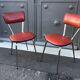 Paire de chaises simili skaï mid century vintage 1960