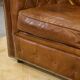 Brown leather Chesterfield sofa