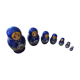 Russian trundle poupées. 7 Blue matriockas.