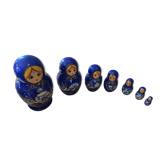 Poupèes gigogne russes 7 matriockas bleues