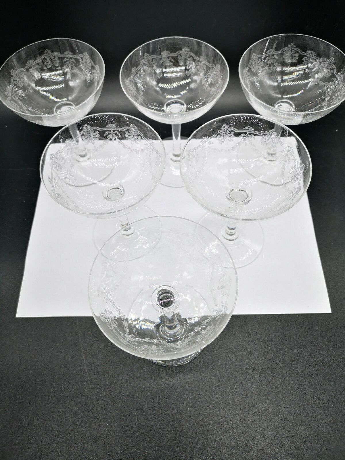 Series of 6 Champagne glasses Baccarat model Beauharnais