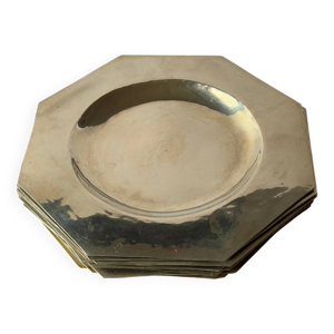 set 10 assiettes métal