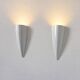 Pair of vintage wall lights in white lacquered metal, France, 1980.