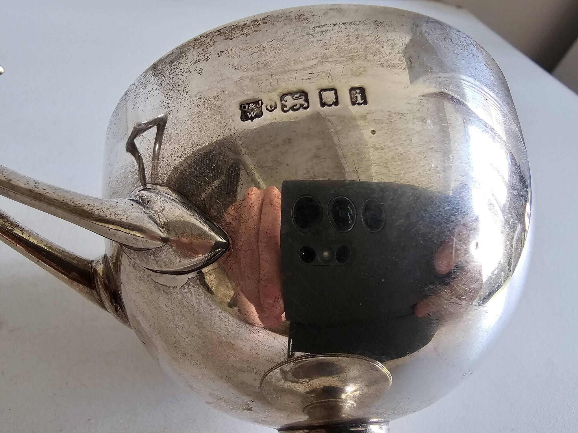George V Style Solid Silver Cup / Bowl / Cream Pot Sugar Bowl, John & D