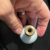 pair of antique painted porcelain knob handles