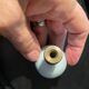 pair of antique painted porcelain knob handles