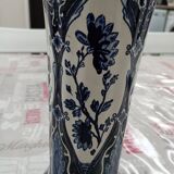 Delft blue and white vase with stylized floral pattern from the Boch brand