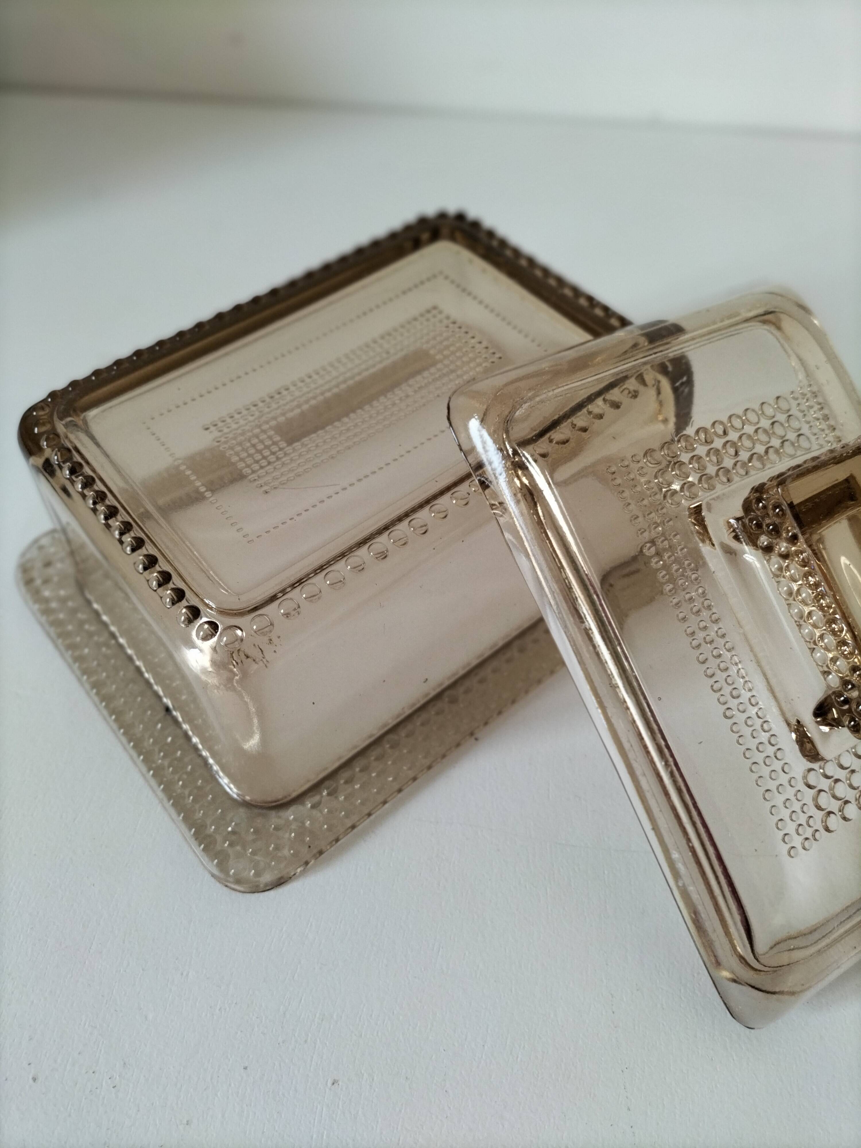 Vintage pressed glass box