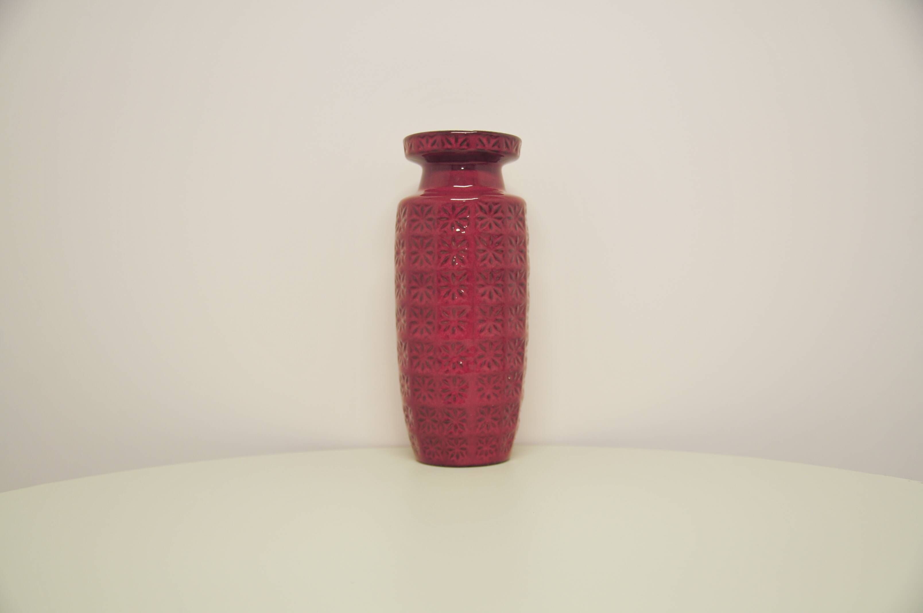 vintage red Prisma West Germany vase Scheurich
