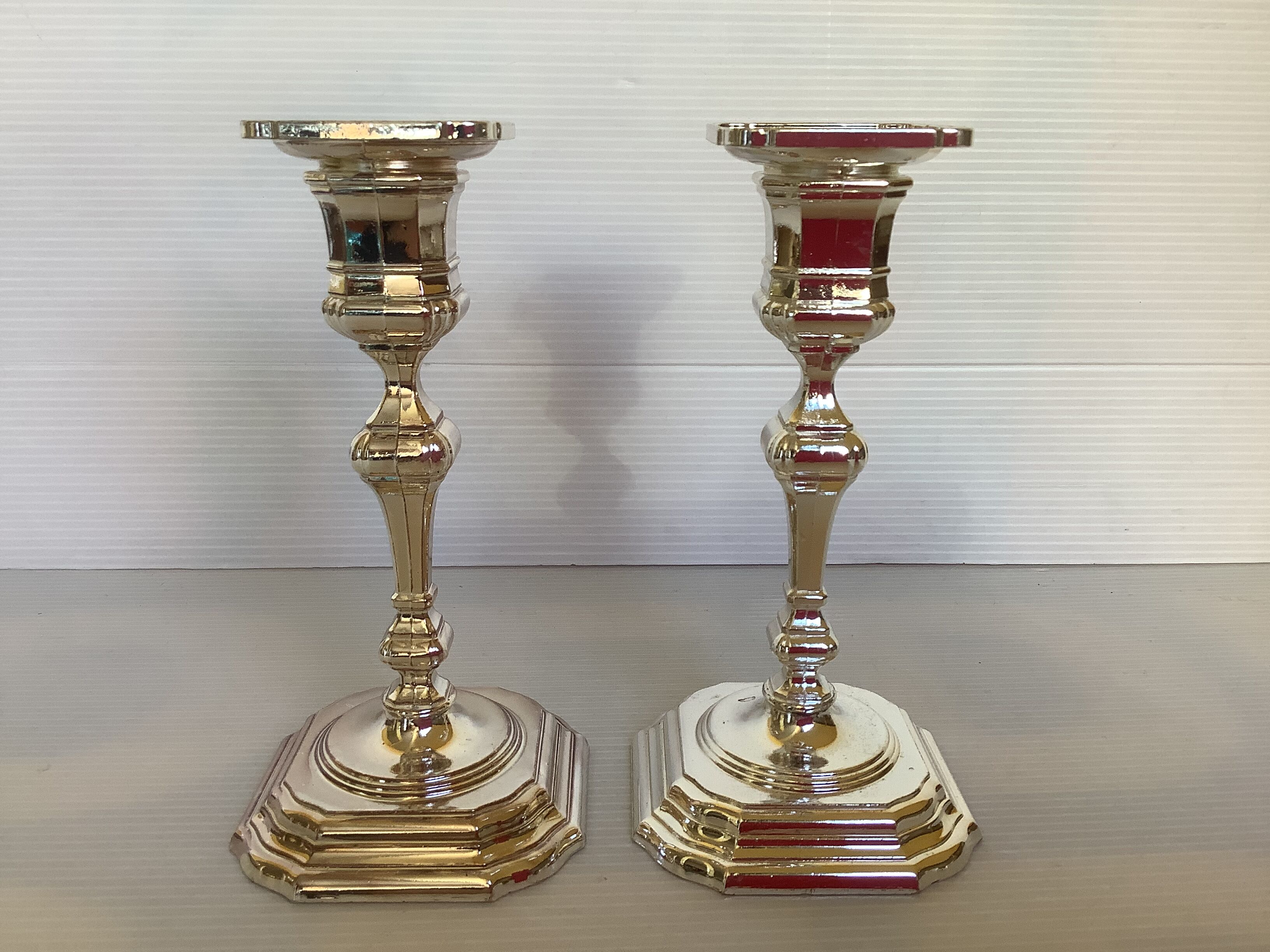 Pair of candlesticks silver metal W Germany