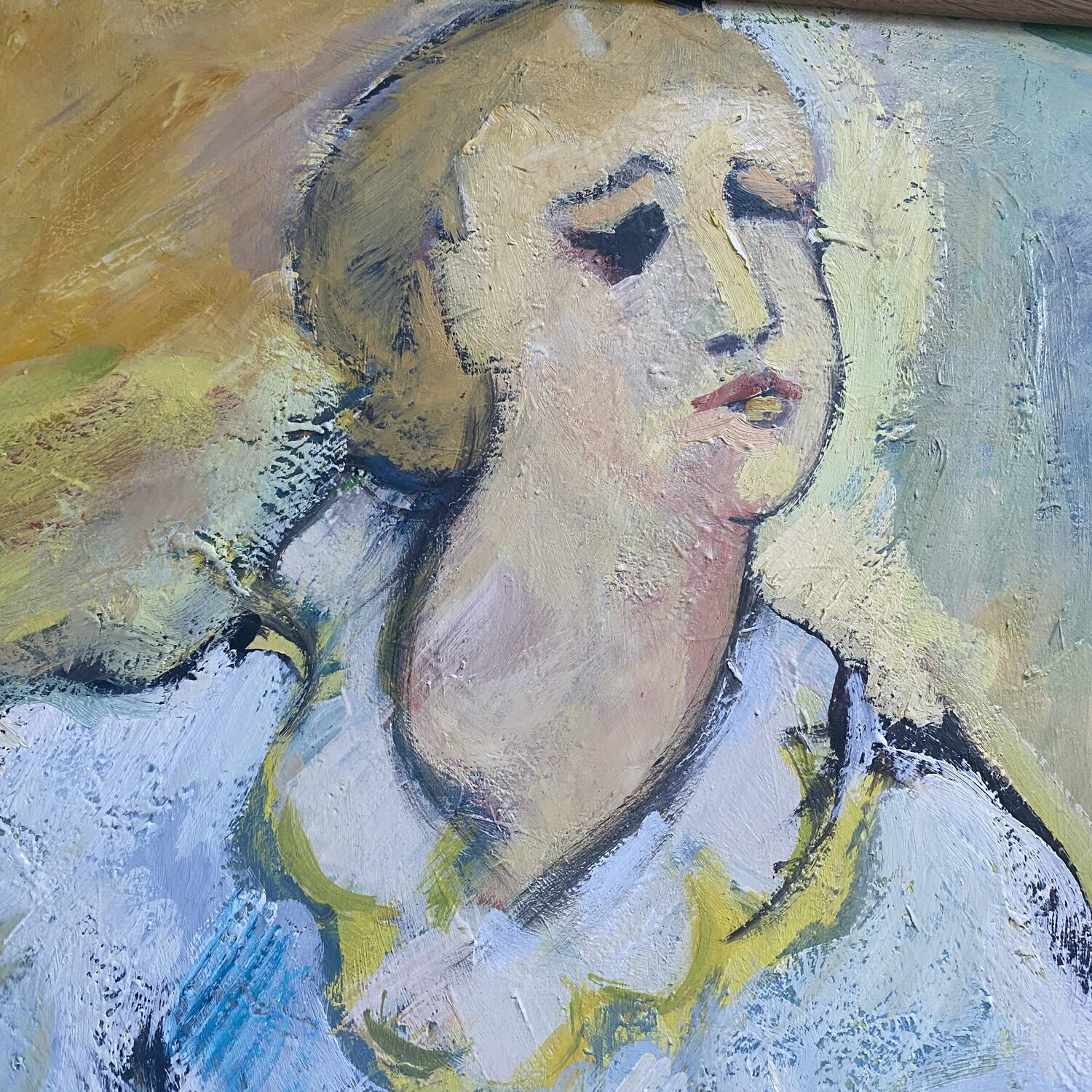 Painting “The girl with the tulips” signed Hanin