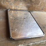 Ancien miroir barbier contour alu + trépied décoration années 50 vintage