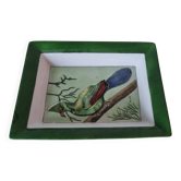 Vide poche porcelaine limoges motif perroquet